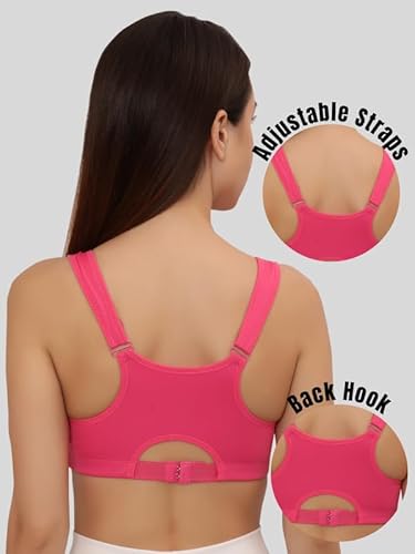GLAMORAS Wirefree Sports Bra for Women – Full Coverage, Everyday Activewear Comfort